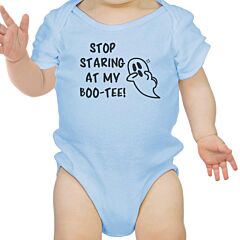 Stop Staring At My Boo-Tee Ghost Baby Sky Blue Bodysuit
