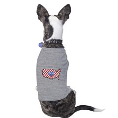 American Flag Pattern USA Map Small Dog Shirt For Independence Day