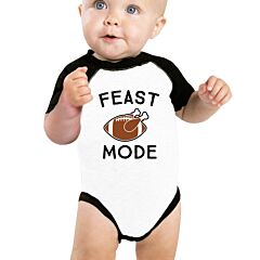 Feast Mode Baby Black And White Baseball Shirt
