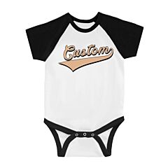 Orange College Swoosh Groovy Cool Baby Personalized Baseball Shirt