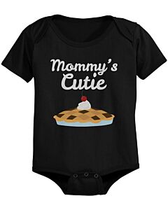 Mommy's Cutie Pie Baby Bodysuit Cute Infant Black Onesie Gift for Baby Shower