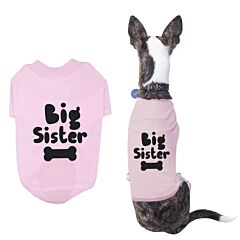 Big Sister Pet T-shirts Cute Dog Apparel Puppy Cloth Funny Baby Pink Dog Tees