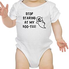 Stop Staring At My Boo-Tee Ghost Baby White Bodysuit