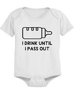 Funny Drinking Milk Baby Bodysuit - Pre-Shrunk Cotton Snap-On Style Baby Bodysuit
