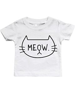 Graphic Snap-on Style Baby Tee, Infant Tee - MEOW