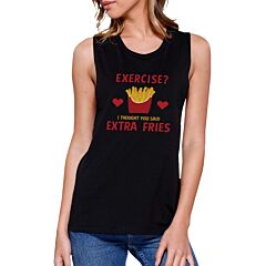 Extra Fries Work Out Muscle Tee Women's Workout Tank Sleeveless Top