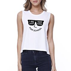 Too Cool For School Womens White Crop Top