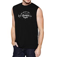 And So The Adventure Begins Mens Black Muscle Top