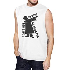 Graduated Dab Dance Mens White Muscle Top
