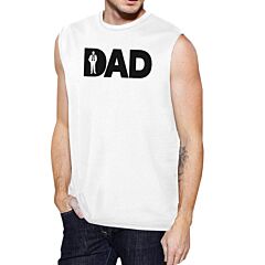 Dad Business Mens White Working Dad Muscle Tank Top Witty Dad Gifts