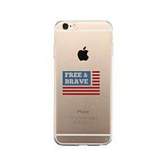 Free &amp; Brave Us Flag Clear Phone Case