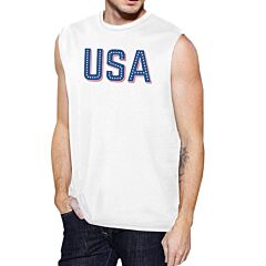 USA With Stars Mens Sleeveless Shirt Funny Independence Day Tanks