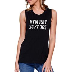 Gym Rat Work Out Muscle Tee Women's Workout Tank Gym Sleeveless Top