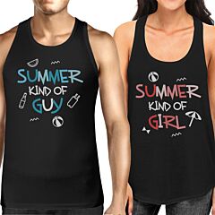 Summer Kind Of Girl And Guy Funny Design Matching Couple Tank Tops