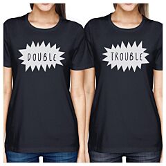Double Trouble BFF Matching Navy Shirts