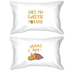 Sweet Potato Yam Cute Matching Pillow Covers For Newlywed Gifts
