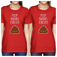 Poop Buddies BFF Matching Red Shirts
