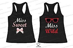 BFF Tank Tops Miss Wild and Miss Sweet Matching Shirts for Best Friends