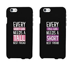Short And Tall Cute BFF Matching Phone Cases For Best Friends Gift