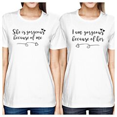 She Is Gorgeous White Womens Matching Shirts For Mom and Daughter