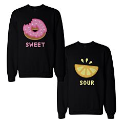Cute Sweet and Sour Funny BFF Matching Couple SweatShirts for Best Friend