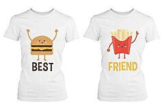 Burger and Fries BFF Shirts Best Friend Matching Tee Cute Friendship Tshirt
