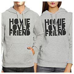Homie Lover Friend Matching Couple Grey Hoodie