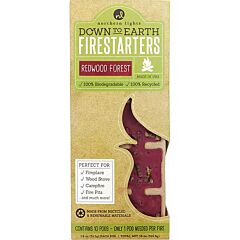 Redwood Forest Firestarters By Down To Earth Firestarters Fragranced Colored Wax Combined With Recycled And Renewable Material. Box Contains 10x1.8 Oz Each Tearaway Pods - As Picture