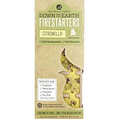 Citronella Firestarters By Down To Earth Firestarters Fragranced Colored Wax Combined With Recycled And Renewable Material. Box Contains 10x1.8 Oz Each Tearaway Pods - As Picture