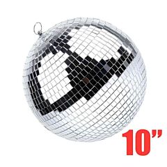 12in Mirror Disco Ball Silver Hanging Reflective Disco Ball Stage Party Decor - 6"