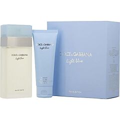 D & G Light Blue By Dolce & Gabbana Edt Spray 3.3 Oz & Body Cream 2.5 Oz - As Picture