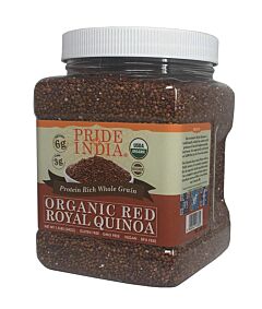 Pride Of India - Organic Royal Red Bolivian Quinoa - Protein Rich Whole Grain Jar - 3.3 Lb
