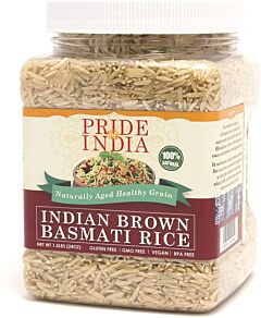 Pride Of India - Extra Long Brown Basmati Rice - Naturally Aged Healthy Grain - 3.3 Lb