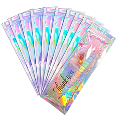 Smell Proof Bags & Resealable Foil Pouch Bag [100 Pcs ] Great For Party Favor Food Storage (holographic Color, 8 X 5.5 Inch) - 5.5x8