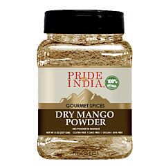 Pride Of India – Dry Mango Powder - Amchur For Flavor And Taste – Gourmet Indian Spice - No Fillers Or Artificial Colorants - Easy To Store – 8oz. Medium Dual Sifter Jar - 1.5 Lb