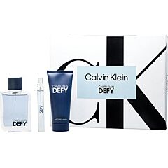Calvin Klein Defy By Calvin Klein Edt Spray 3.4 Oz & Shower Gel 3.4 Oz & Edt Spray 0.33 Oz Mini - As Picture