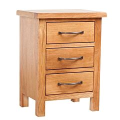 Nightstand With 3 Drawers Solid Oak Wood 15.7"x11.8"x21.3" - Brown