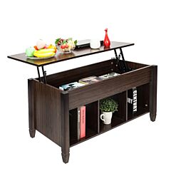 Lift Top Coffee Table Modern Furniture Hidden Compartment And Lift Tablet - Brown