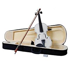 New 4/4 Acoustic Violin Case Bow Rosin White - White