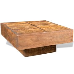 Coffee Table Brown Square Solid Mango Wood - Brown