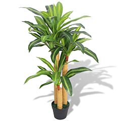 Artificial Dracaena Plant With Pot 39.4" Green - Multicolour