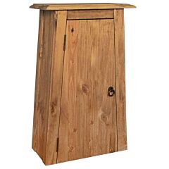 Bathroom Wall Cabinet Solid Recycled Pinewood 16.5"x9.1"x27.6" - Brown
