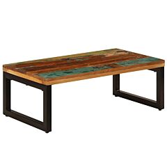 Coffee Table 39.4"x19.7"x13.8" Solid Reclaimed Wood And Steel - Brown