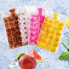 100pcs Disposable Ice Cube Bags 2400 Ice Cube Tray Self-seal Ice Maker W/ Funnel - As Photo Shows
