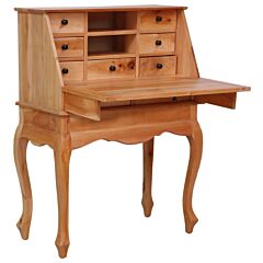 Secretary Desk 30.7"x16.5"x40.6" Solid Mahogany Wood - Brown
