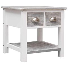 Side Table Gray 15.7"x15.7"x15.7" Paulownia Wood - Grey