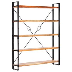 5-tier Bookcase 55.1"x11.8"x70.9" Solid Acacia Wood - Brown
