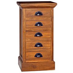 5-drawer Cabinet 13.8"x11.8"x23.6" Solid Teak Wood - Brown