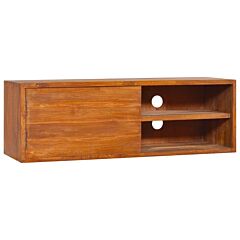 Wall-mounted Tv Cabinet 35.4"x11.8"x11.8" Solid Teak Wood - Brown