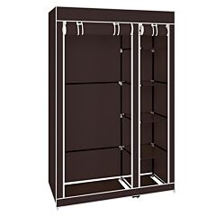 67" Portable Clothes Closet Wardrobe With Non-woven Fabric And Hanging Rod Quick And Easy To Assemble Dark Brown Rt - Dark Brown